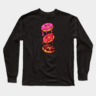 Yummy Floating Melted Doughnut Long Sleeve T-Shirt